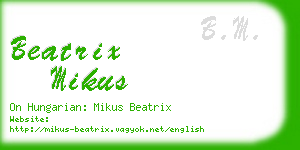 beatrix mikus business card